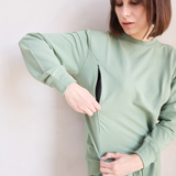 Sweatshirt Borstvoeding - Blauw Gebloemd