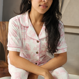 Dames Pyjama Set Roze Toile de Jouy