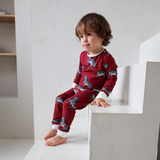 Pyjamas-sæt til børn Burgundy Zebra