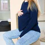 Sweatshirt til gravide - marineblå