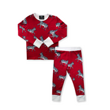 Pyjamas-sæt til børn Burgundy Zebra