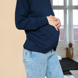 Sweatshirt til gravide - marineblå