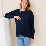 Sweatshirt til gravide - marineblå