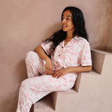Dames Pyjama Set Roze Toile de Jouy