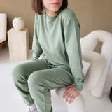Pantaloni da ginnastica in bambù verde oliva